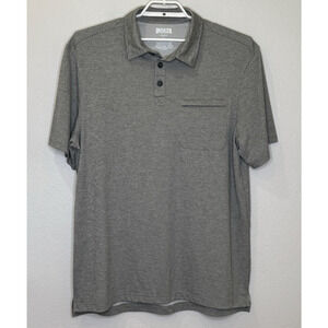 Duluth Trading Co Polo Shirt Mens Sz Large Heathered Gray Short Sleeve Collared